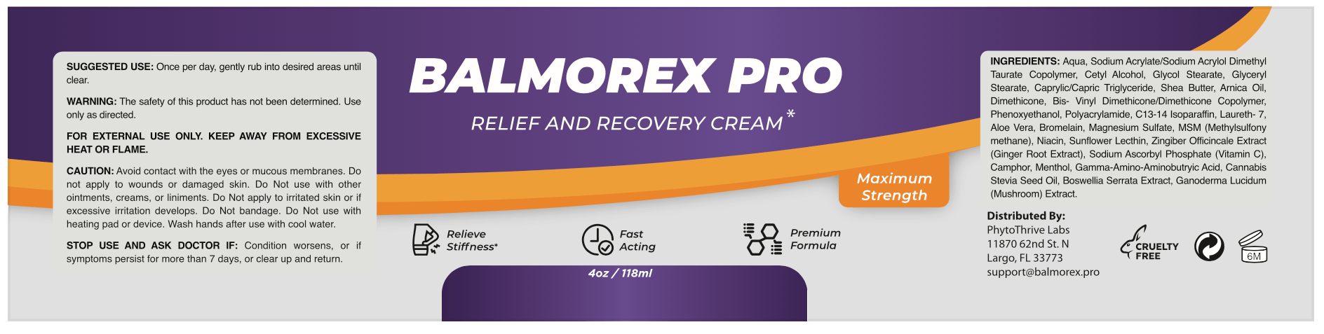 official bottle lebal of Balmorex Pro supplement orders